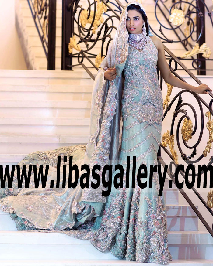 Splendid Ice Grey Agapanthus Bridal Dress