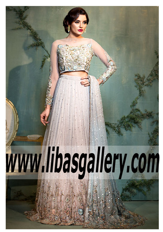 Luxuriously Decadent Pearl Pink Bridal Outfit