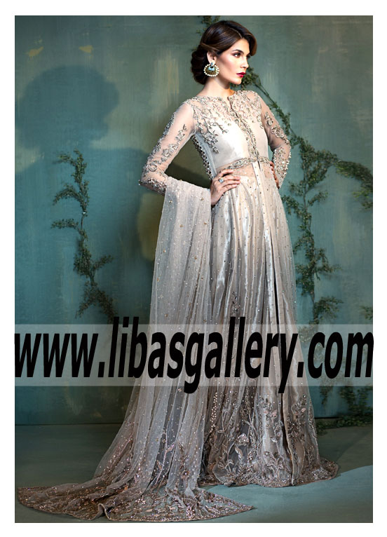 Majestic Pale Silver Lilium Masterpiece Gown