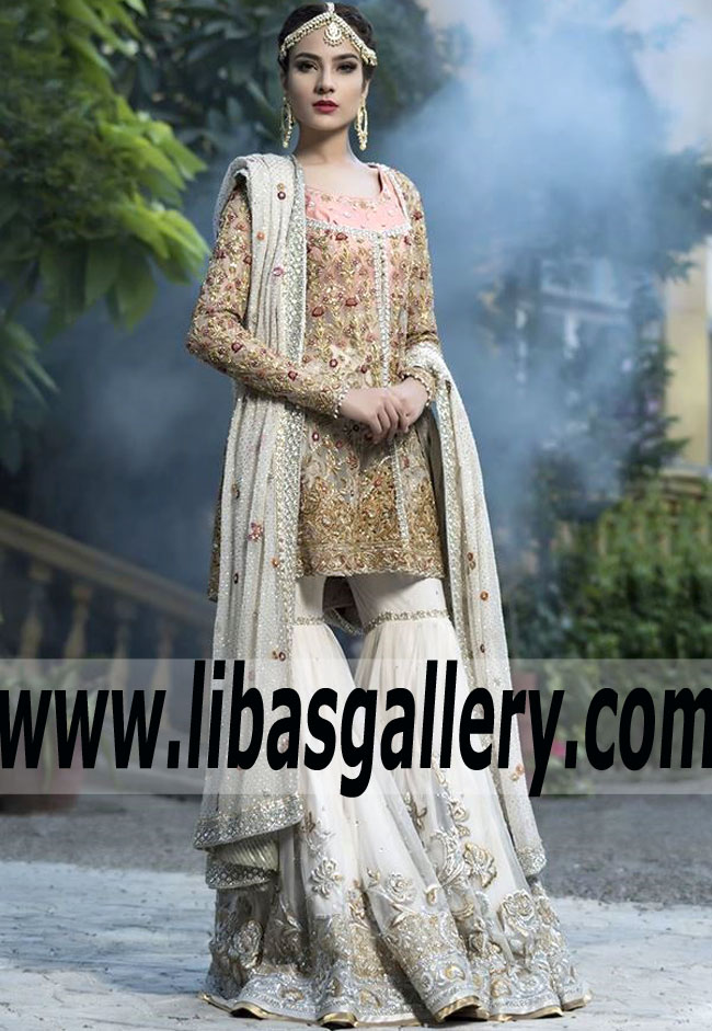 Pakistani Bridal Gharara Style Dresses Sania Maskatiya Leicester UK Latest Gharara Trends Wedding Dresses