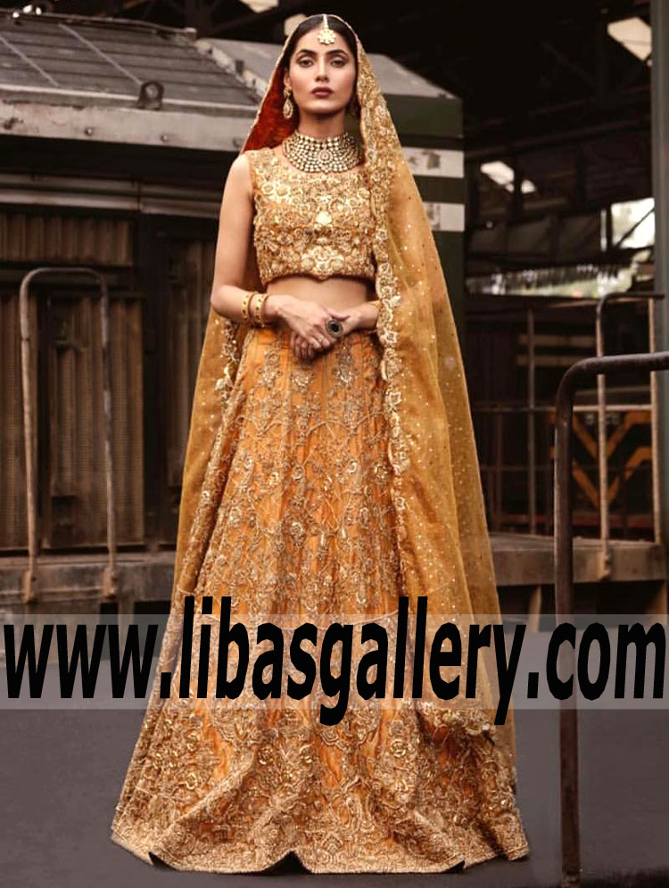 Astonishing Indian Yellow Feverfew Wedding Dress
