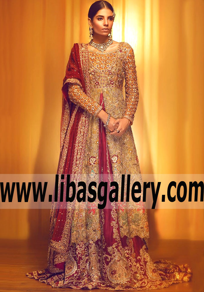 Beautiful Burgundy Echinacea Wedding Lehenga Outfit