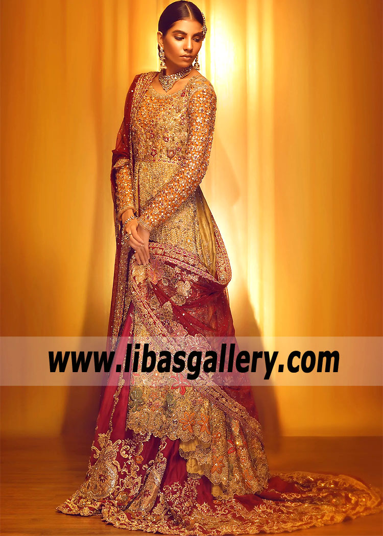 Beautiful Burgundy Echinacea Wedding Lehenga Outfit