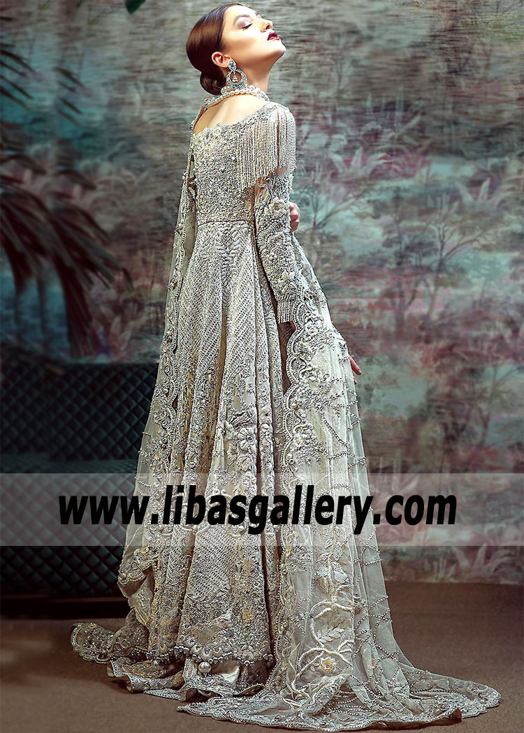 Luxurious White Gladiolus Wedding Gown