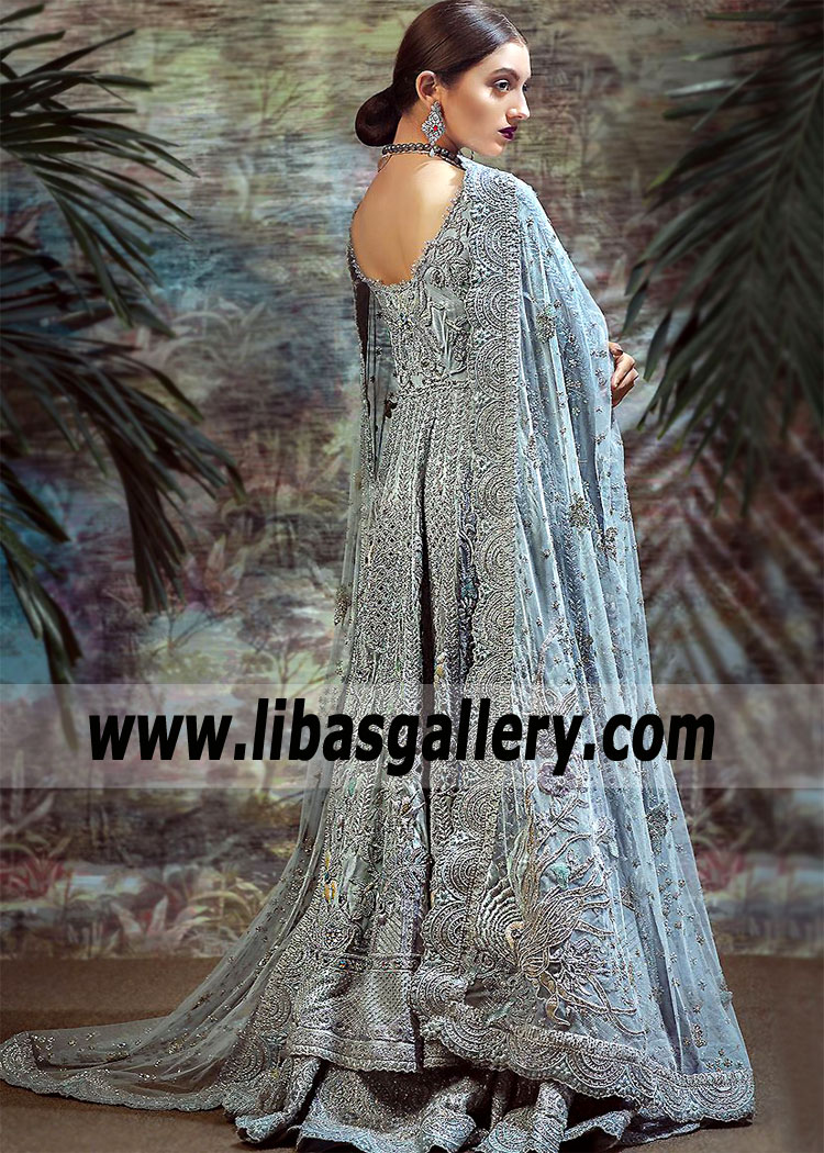 New ice Blue Aquilegia Bridal Dress