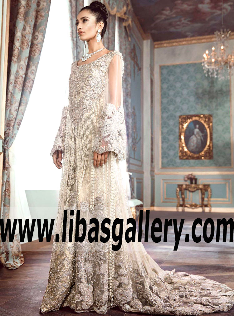 Precious Off White Aster Long Gown