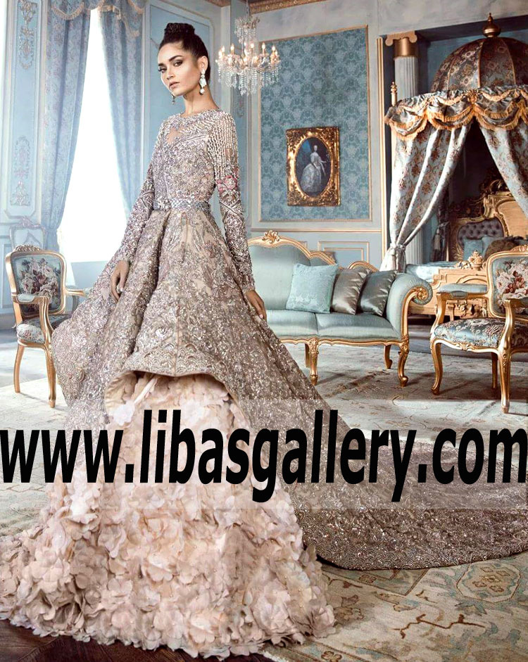 Magnificent Tea Pink Clover Bridal Dress