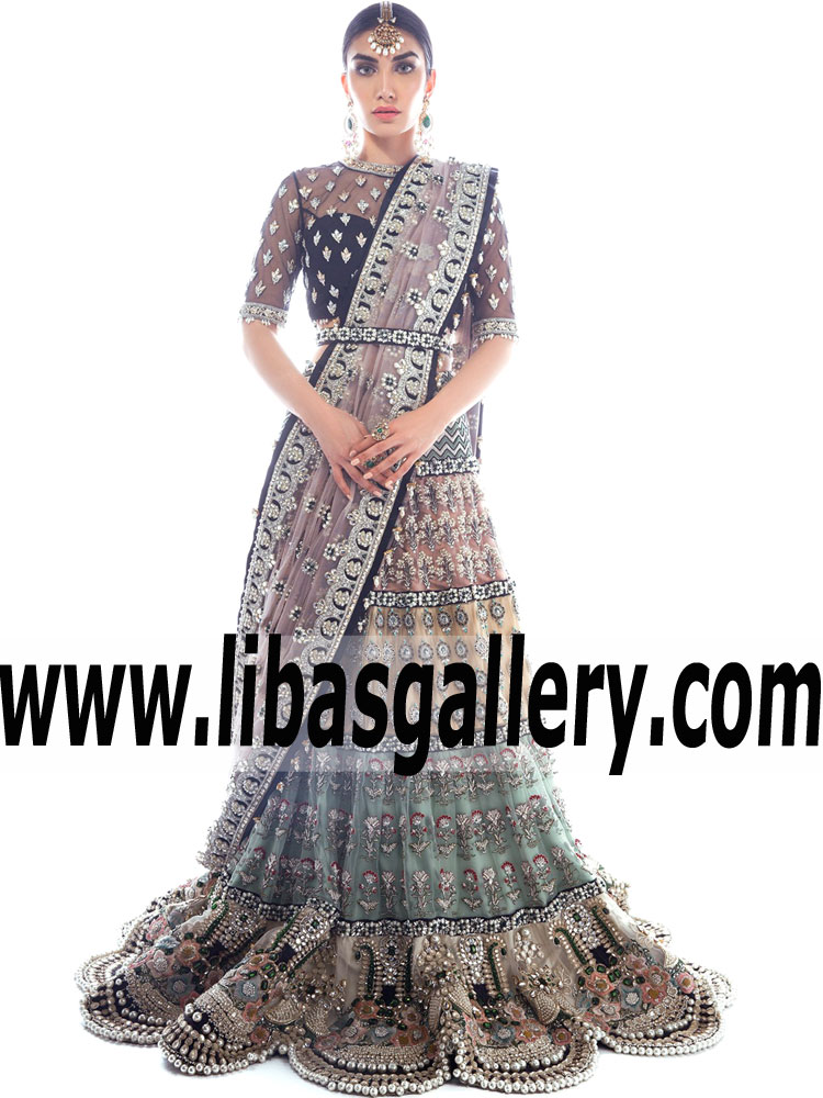 Pakistani Bridal Wear Springfield Washington USA Elan exquisite lengha choli with Price