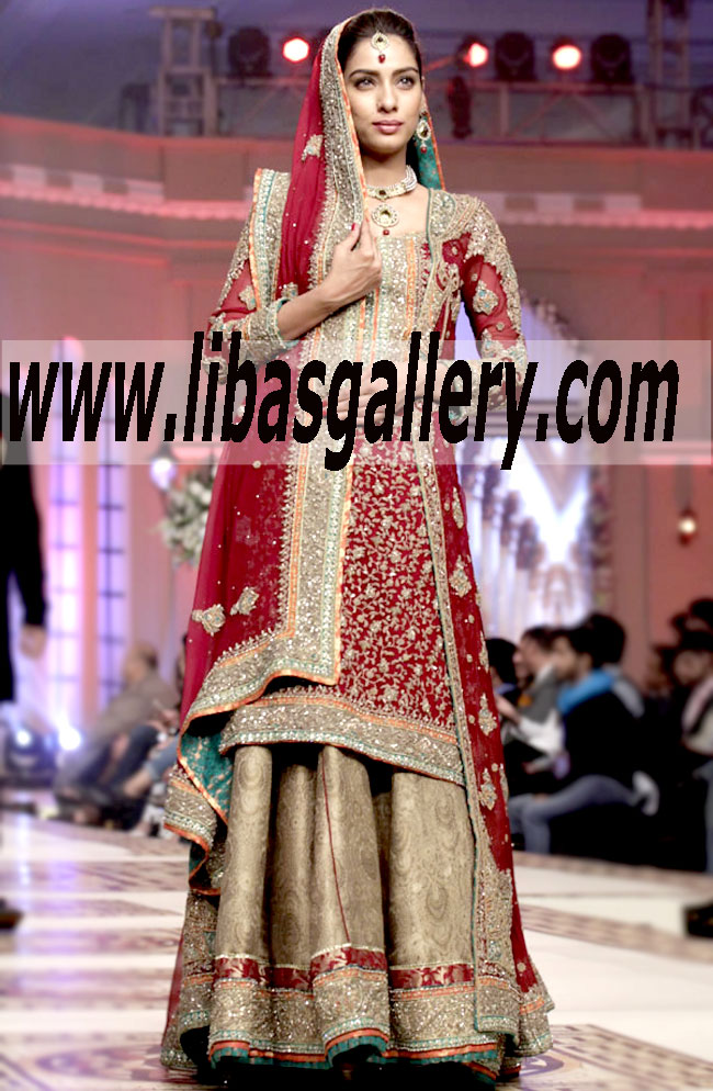 Bridal Wear 2015 Traditional Wedding Sharara Dress 