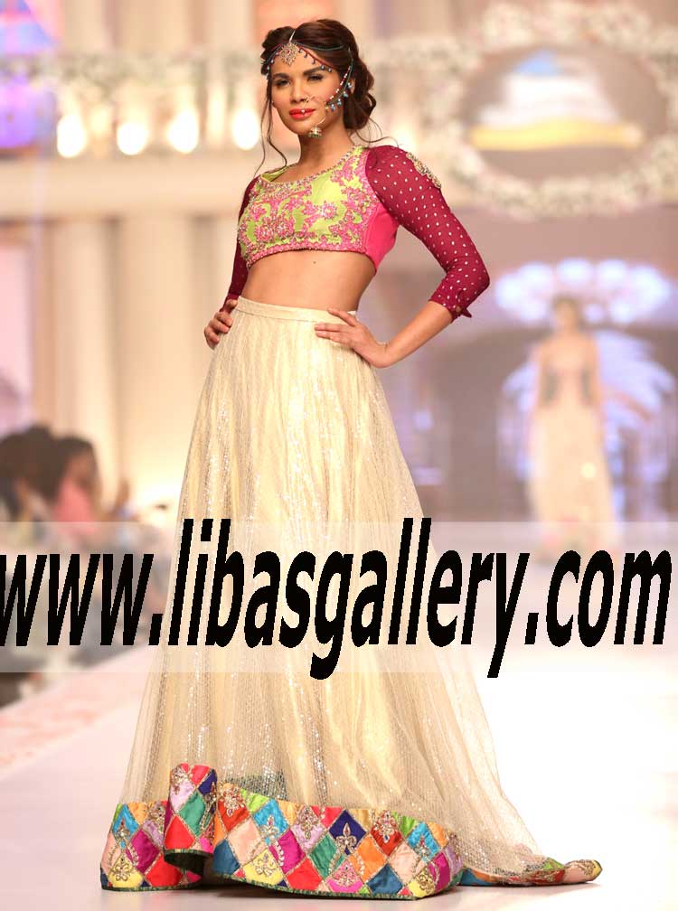 Bridal Wear 2015 Breathtaking Bridal Couture Dress with Fabulous Lehenga for Wedding and Formal Events