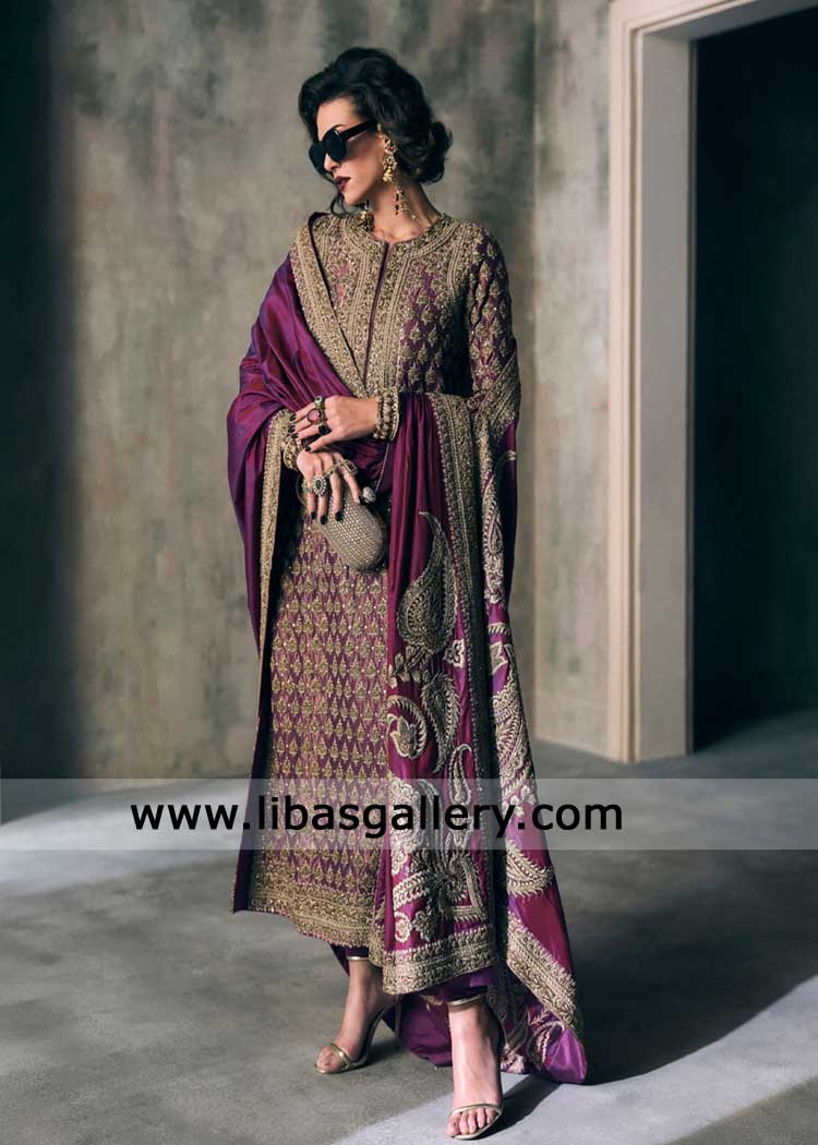 Deep Purple long kurta Style special occasion Dress