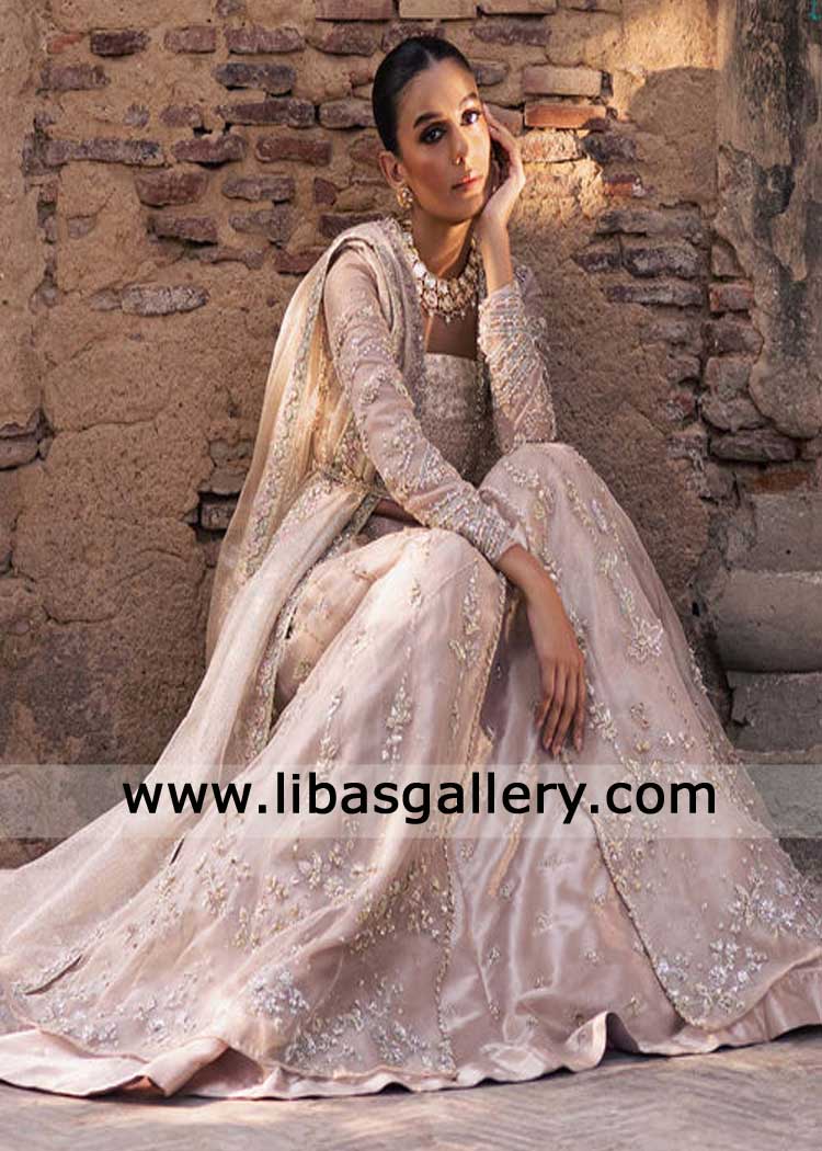 Front open Peshwas hand embellished with Lehenga