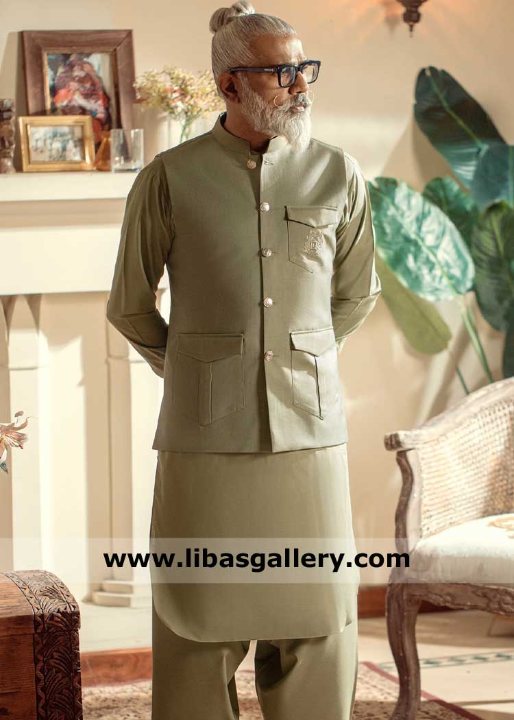 Plain Waistcoat Style for Grand Father 