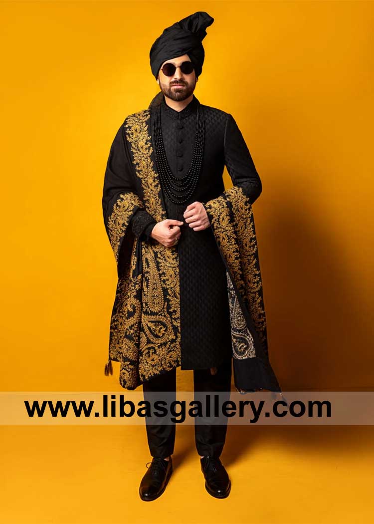 Black Sherwani for Men a masterpiece of traditional craftsmanship
