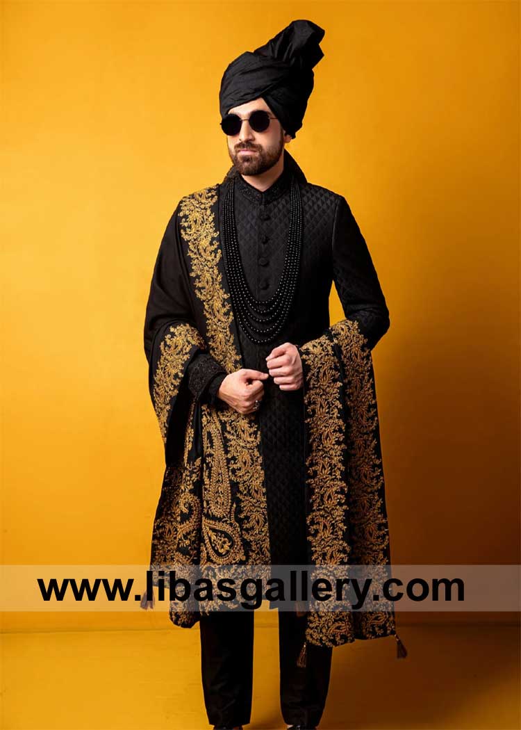 Black Sherwani for Men a masterpiece of traditional craftsmanship