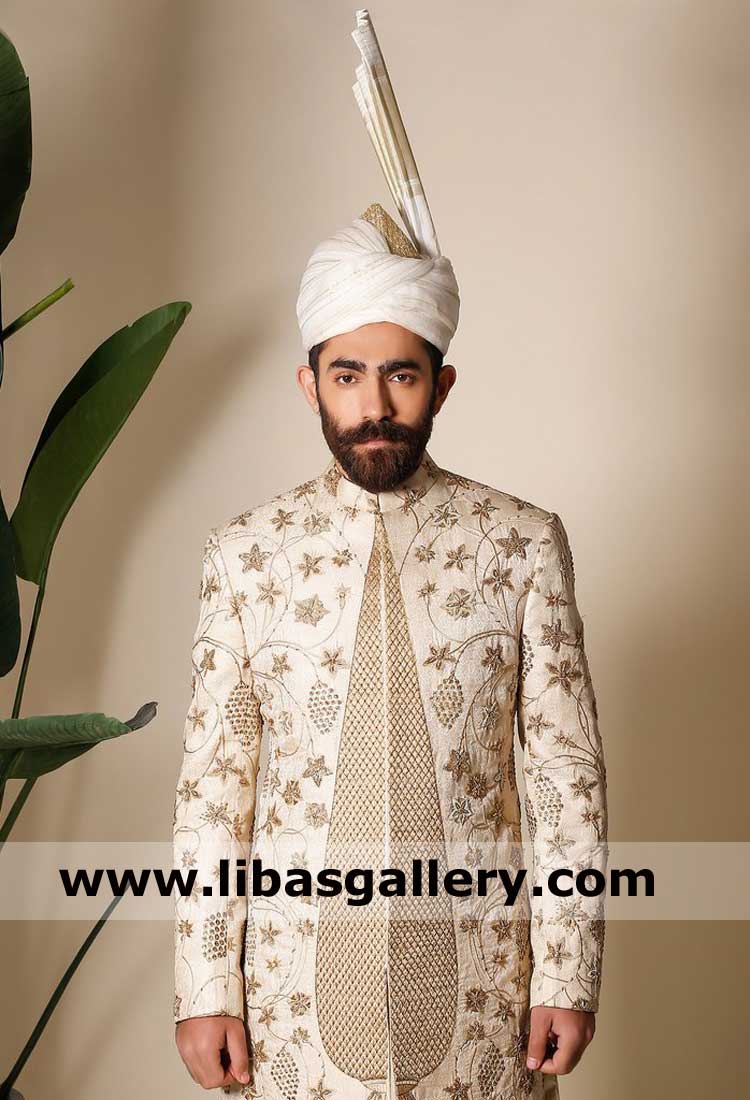 off white tower fan style pretied groom kulla sheryar munawar standing buy tightly rolled turban with faster dispatch singapore hong kong france scotland