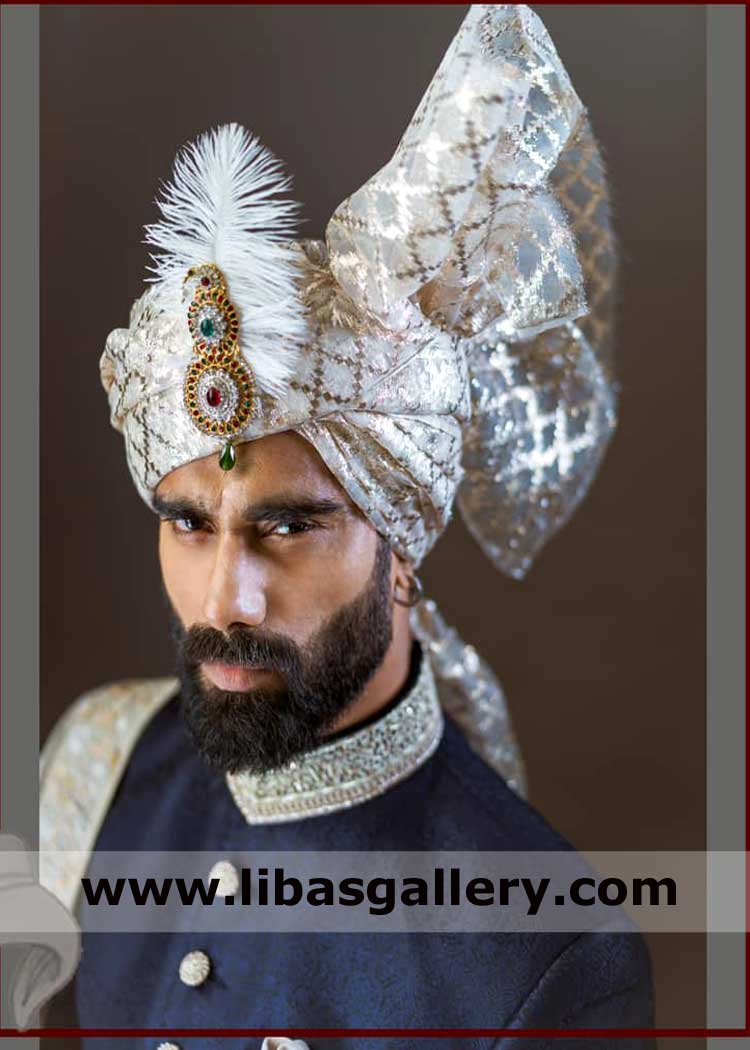 Embroidered Organza Groom Turban with Gorgeous Jewelry PC Brooch for Decoration Buy Nikah Barat Men Pagri Oregon Kentucky Wisconsin USA