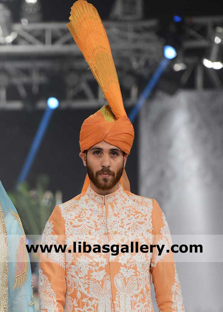 Beautiful Punjabi Style Orange Kulla for Groom Wedding day