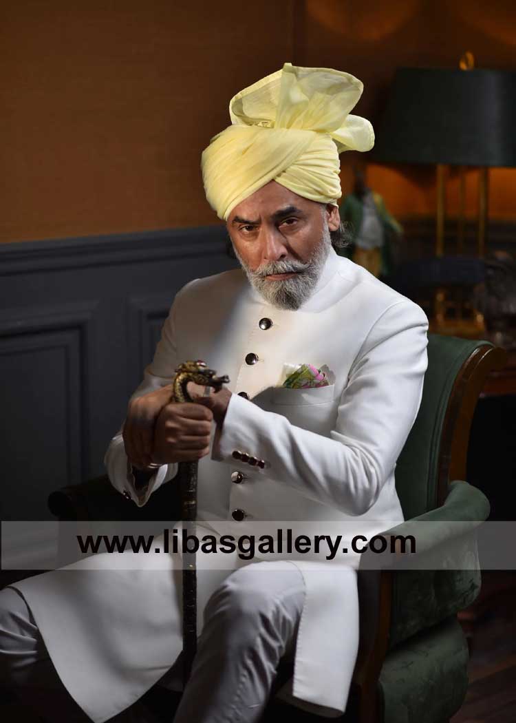 Bride and Groom father Turban in lemon yellow