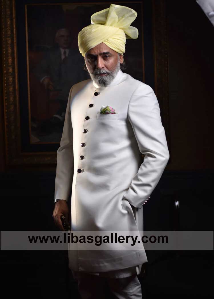 Bride and Groom father Turban in lemon yellow