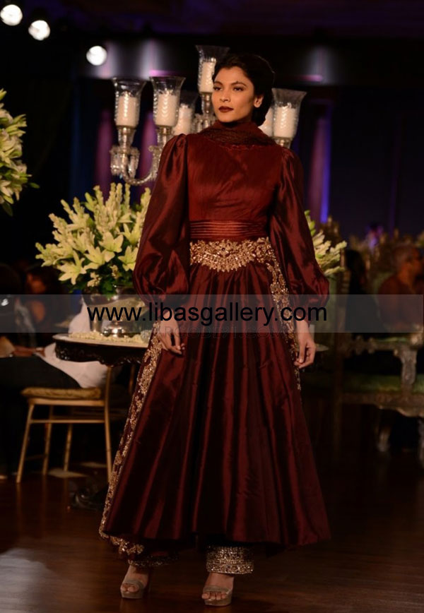 Beautiful South Asian Wedding Dress with Flared Online Anarkali Dresses,Special Occasion Designer Suits By Manish Malhotra at Delhi Couture Week 2013 Collection Birmingham, UK