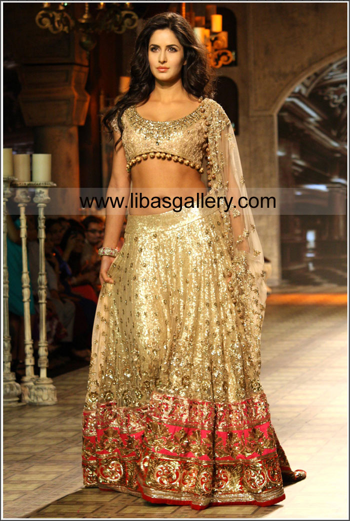 Pale Gold Viscardo Indian Wedding Dresses 