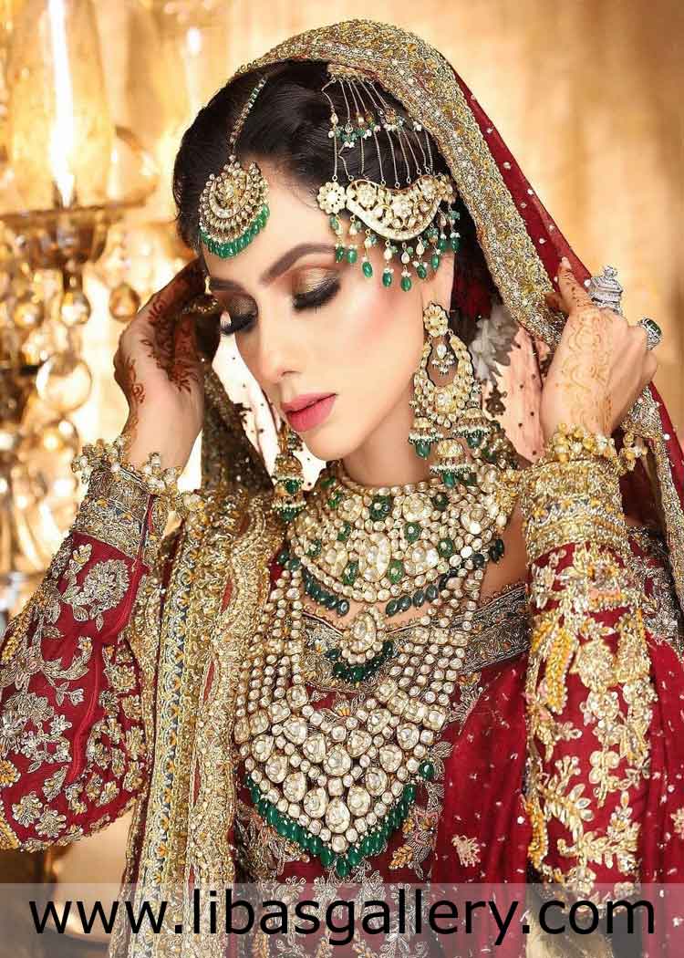 Green and Gold plated Bridal Jewellery set 