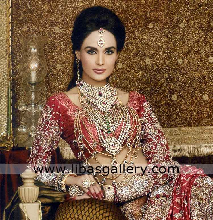 Heavy Bridal jewellery Set gold plated for nikah barat