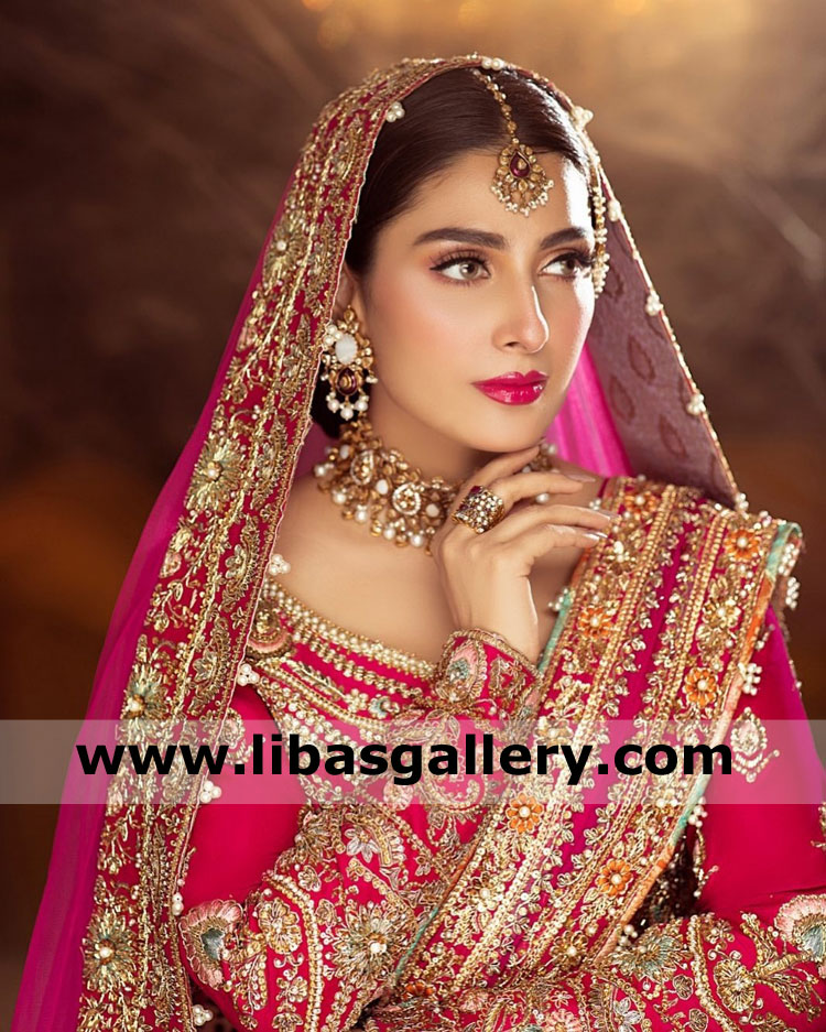 Stunning bride in latest designer nikah walima jewellery set