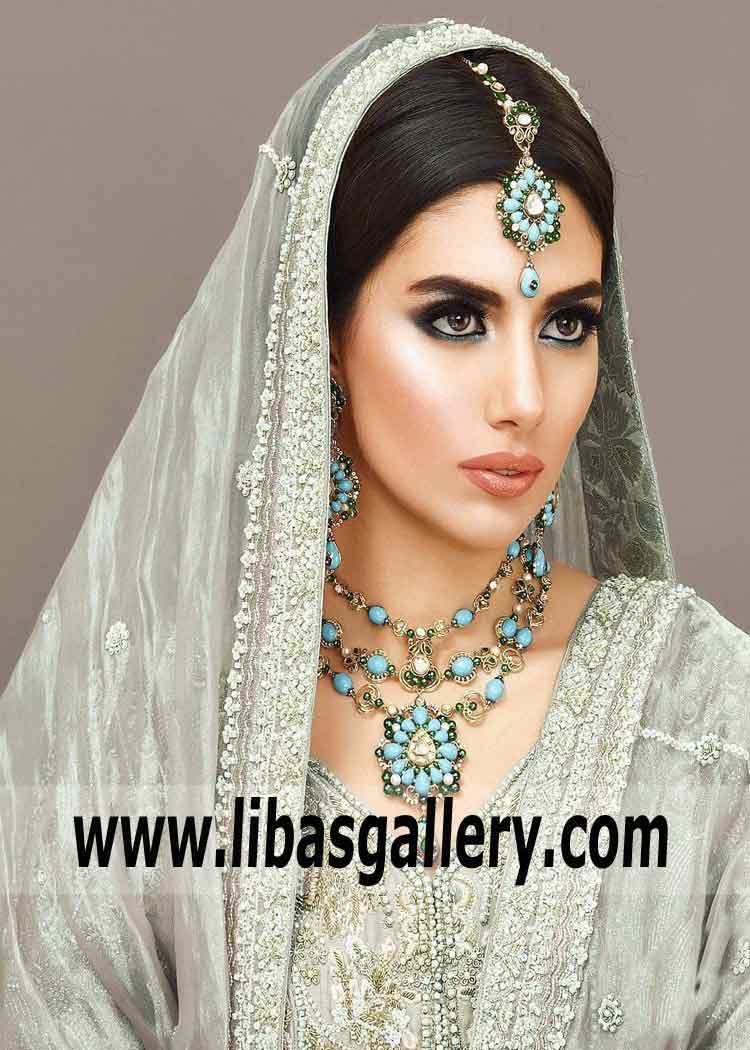 Elegant Pakistani Bridal Necklace Jewelry Set 