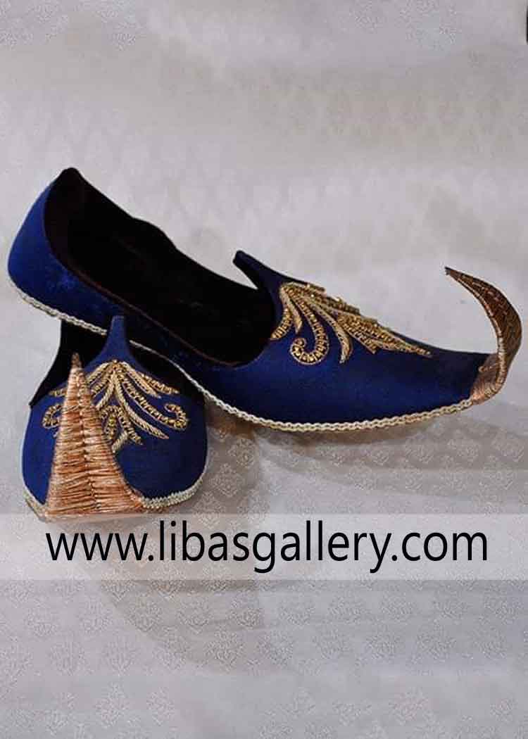 Traditional Regal Khussa Royal Blue for Men