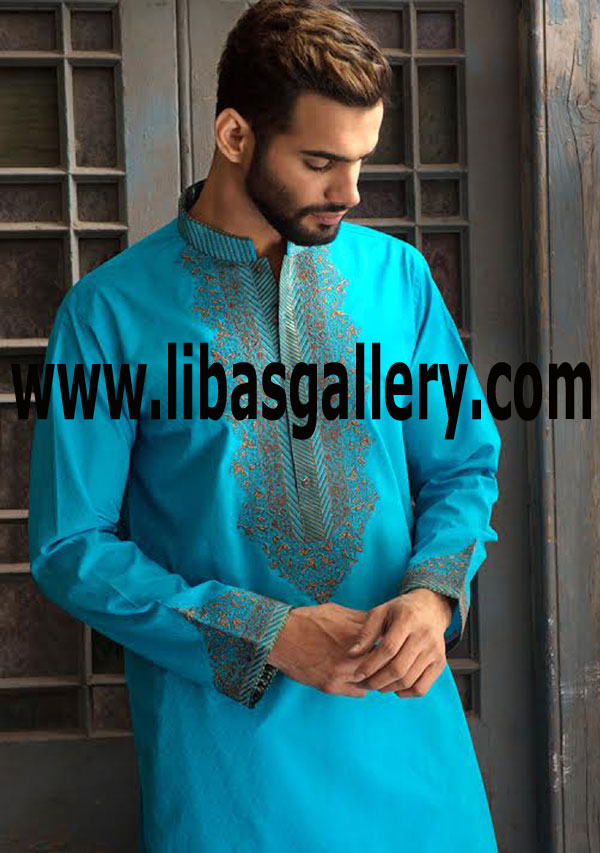 2 Tone Kurta Shalwar Suits for Men for Eid 2015 broght to you by Pakistani Designers Online Store UK,USA,Canada