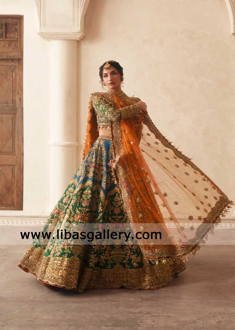 lehenga choli with hand work and dupatta borders