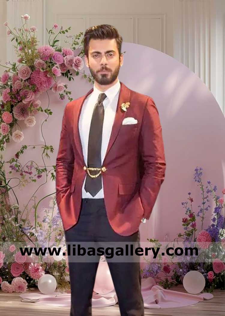 Maroon Blazer for men with Black Pants