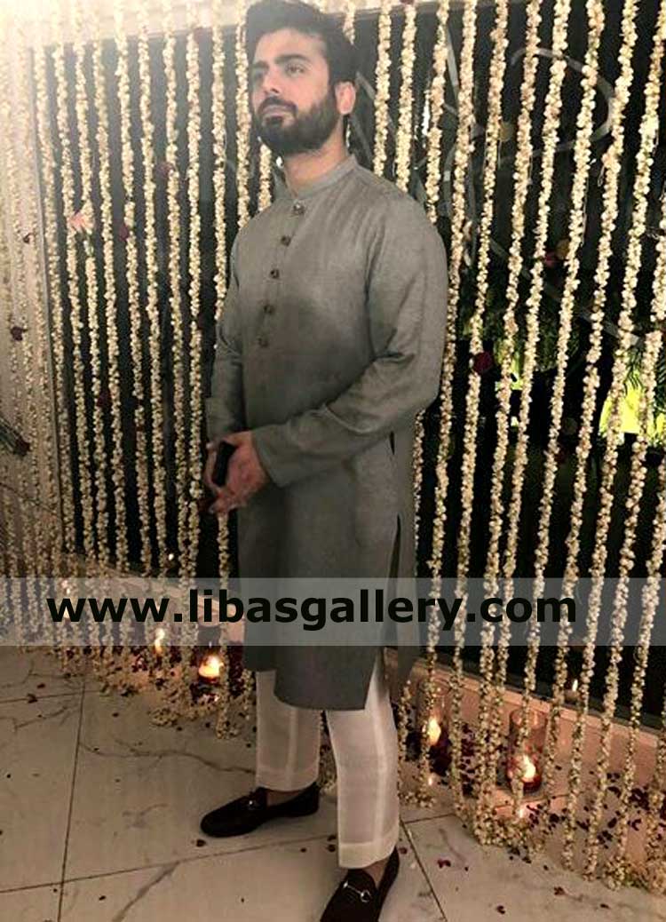 Gray men kurta wash and wear fabric soft and comfortable Pakistani National Dress for Eid and Daily wear UK USA Canada Australia Dubai