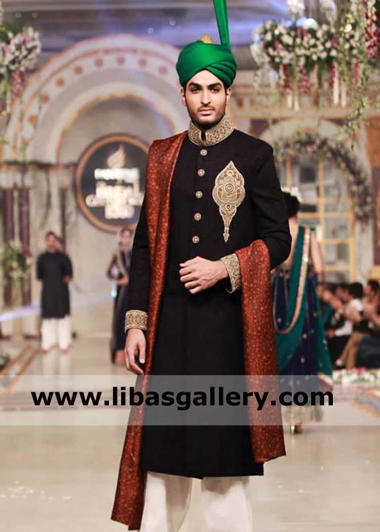 Groom Designer Wedding Shawl for Special Nikah Barat Day