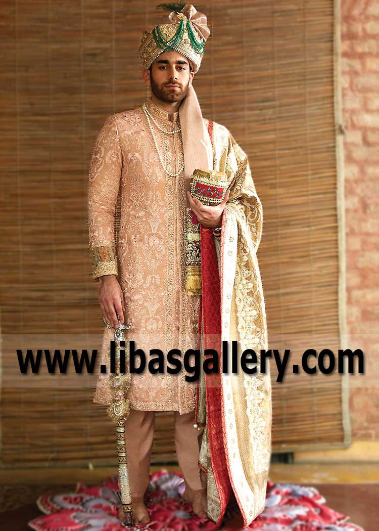 A Real Touch of Royalty for Your Wedding from Jamawar Groom Shawl