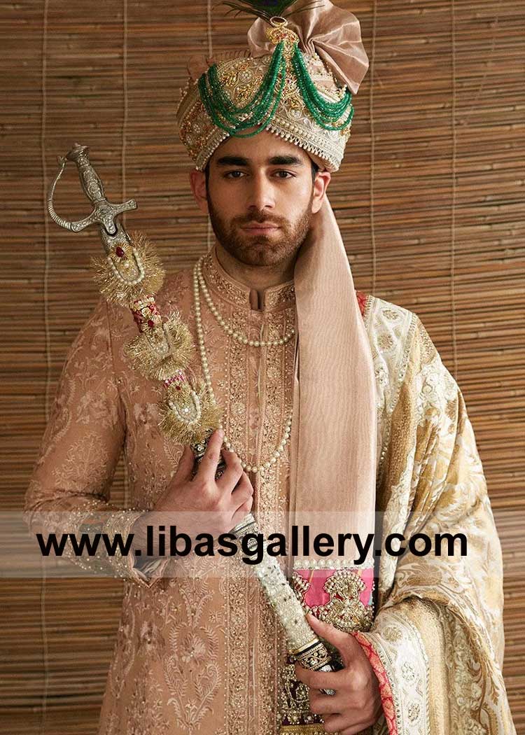 A Real Touch of Royalty for Your Wedding from Jamawar Groom Shawl