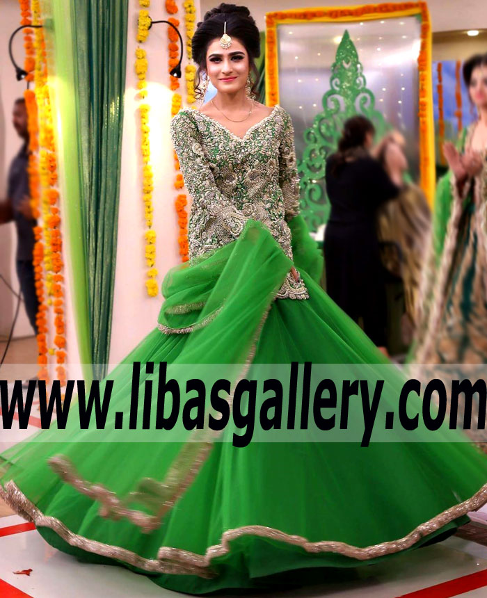 Latest Shamrock Green Lehenga Suit