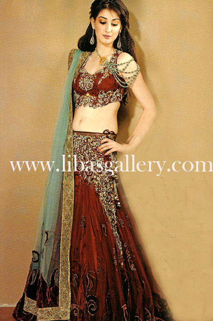 Maroon Bluma Lehenga
