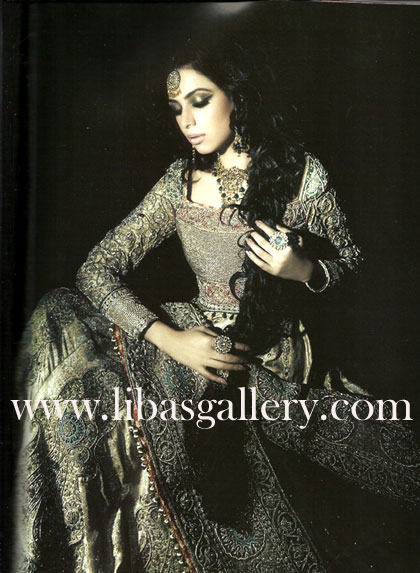 Anarkali bridal wear,anarkali bridal dresses pakistan,offwhite bridal designer anarkali bridal wear