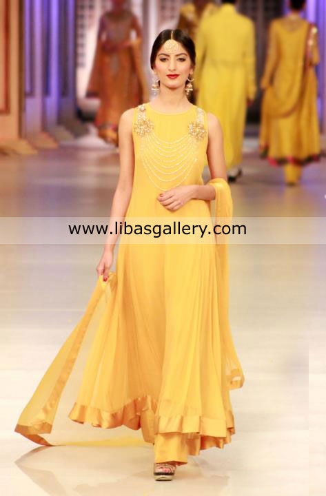 Pakistani Asian Shadi Mayon Clothes Online,Shop Online Evening Wear Dresses By Nomi Ansari at Bridal Couture Week 2013 USA, UK, Europe