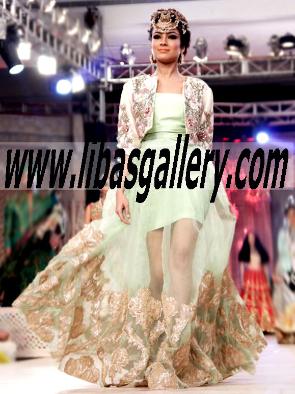 Awesome Organza Formal dress with floral embroidery