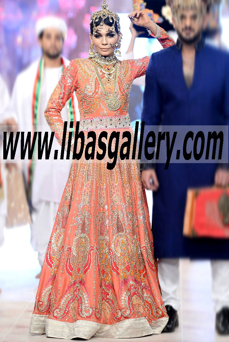 Gorgeous Anarkali Wedding Dress with exquisite embellishments