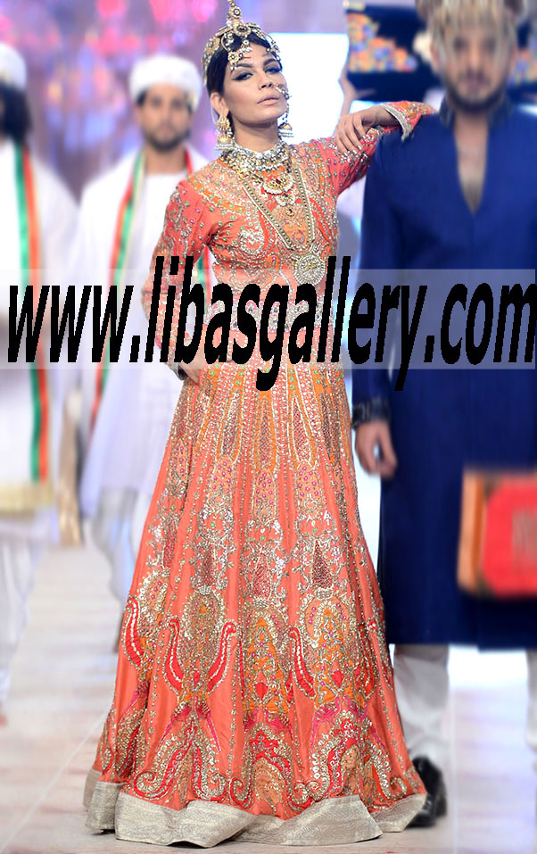 Gorgeous Anarkali Wedding Dress with exquisite embellishments