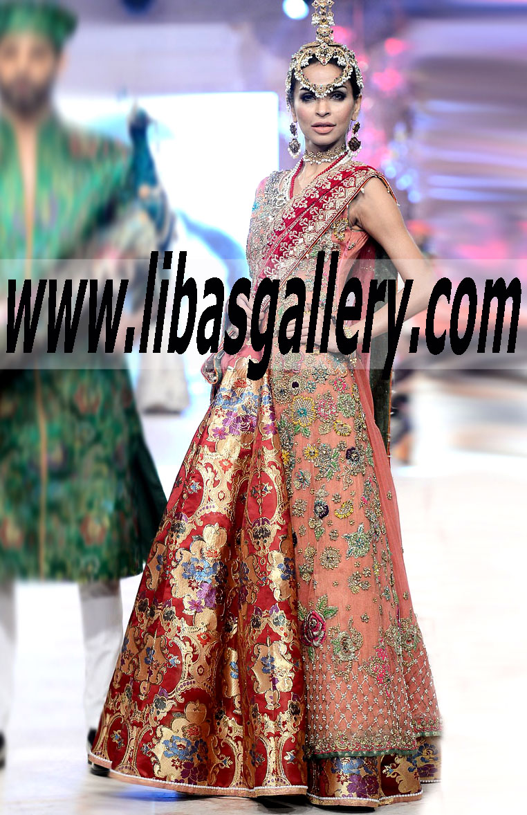 Sparkly Wedding Lehenga dresses with beautiful Gown at Bridal Fashion Week