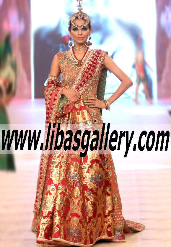 Sparkly Wedding Lehenga dresses with beautiful Gown at Bridal Fashion Week