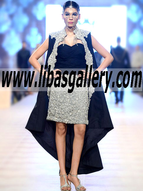 Vigorous blue color Raw silk Jacket with flattering Mini Skirt