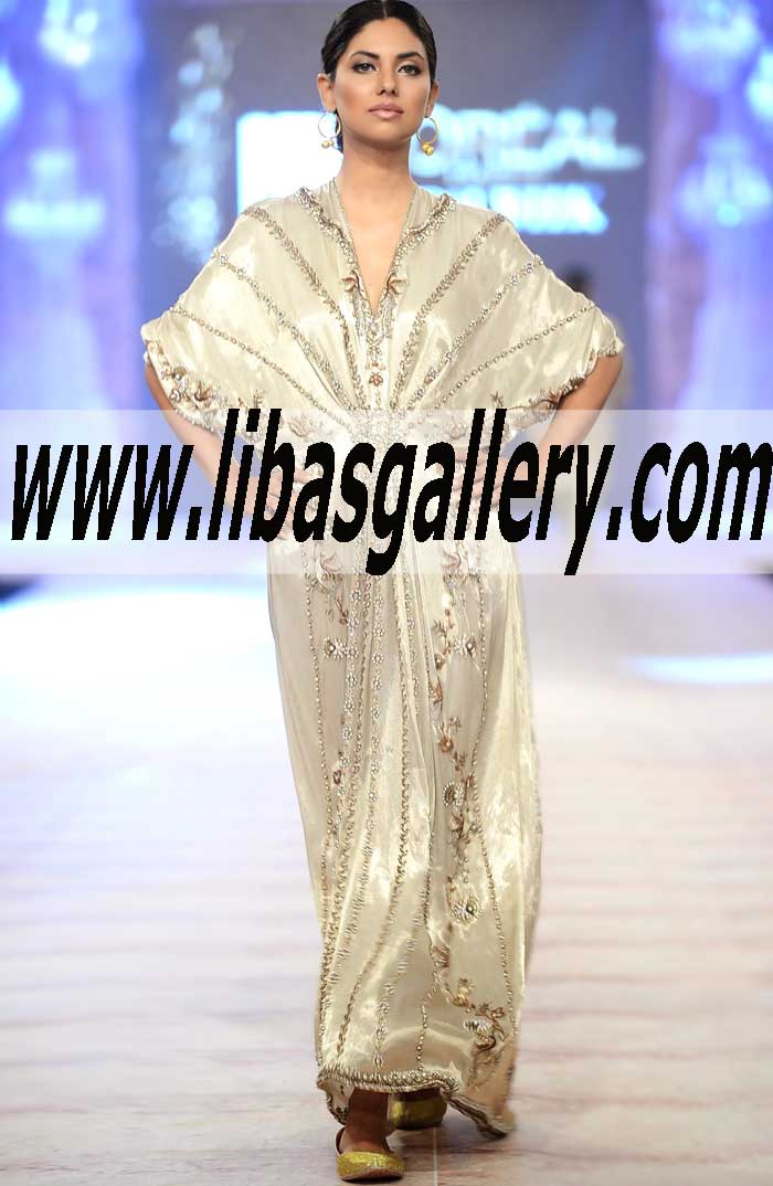 This Embellished Kaftan is a pleasing feminine style for all the important special parties