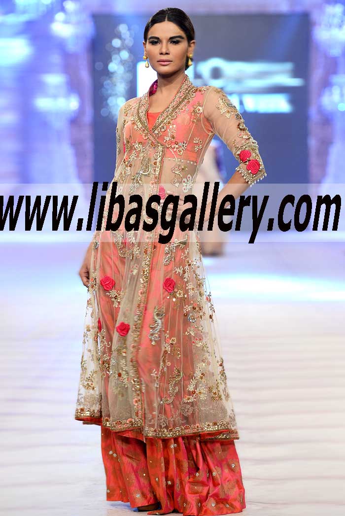 Enchanting Angrakha style special occasion dress that is suitable for traditional and contemporary events alike